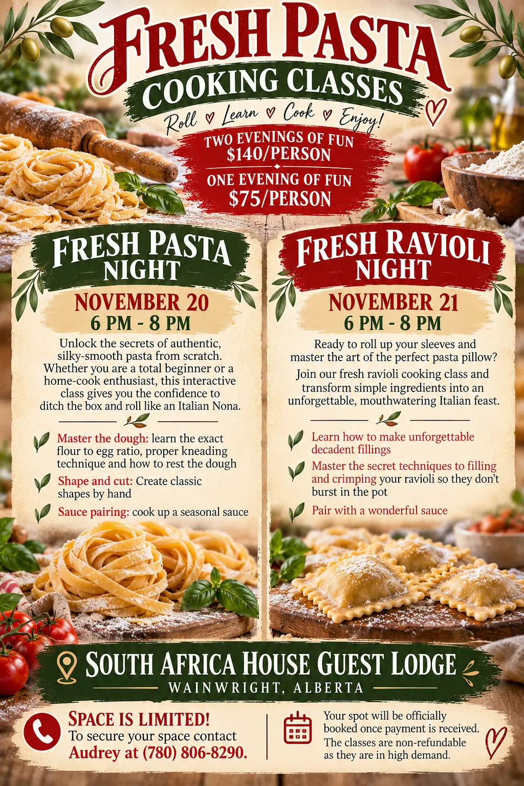 Fresh Pasta Cooking Classes poster